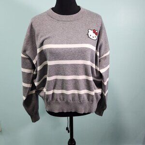 Hello Kitty Aeropostle Striped Oversized Crew Sweater Large